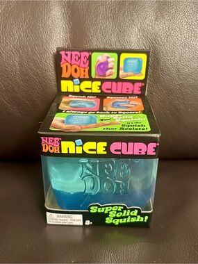 Nee Doh Blue Nice Cube Squishy Fidget Toy NWT